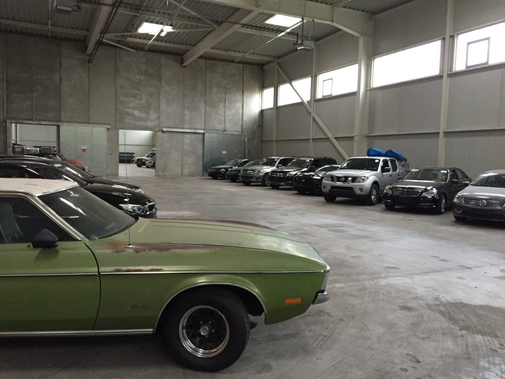 Cars in warehouse