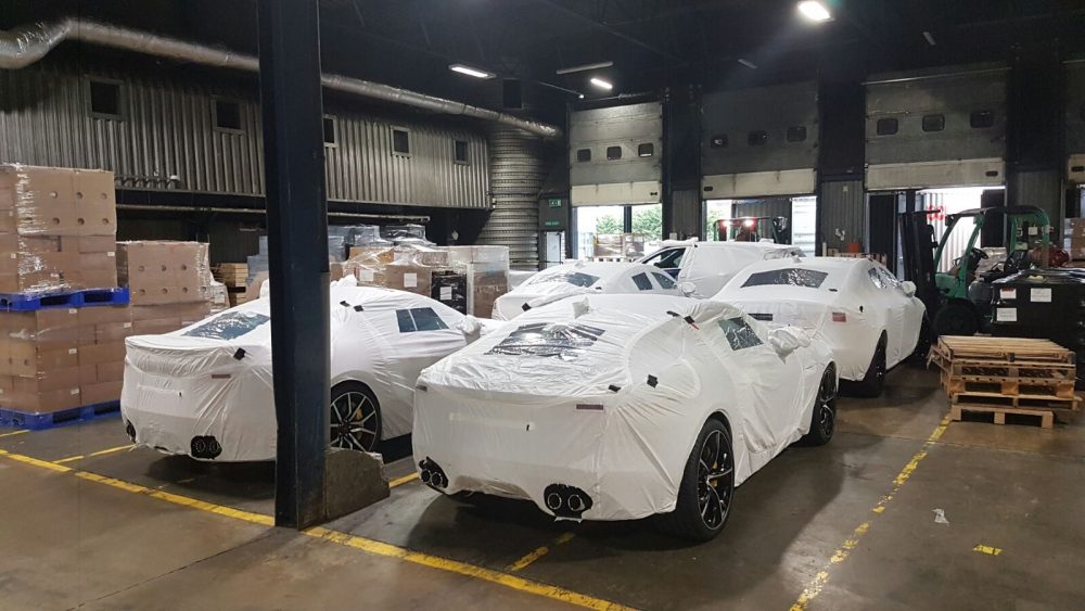 Wrapped Cars in Warehouse